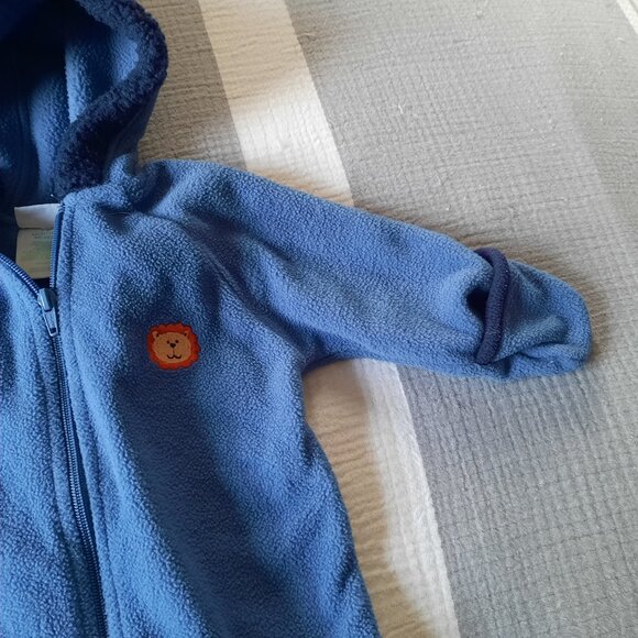 OKIE DOKIE Infant Woolen Coverall Snowsuit with Hoodie - Navy/ Lion, 3-6 months - Picture 2 of 16